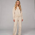 Light gray relaxed fit crew neck sweatshirt with long sleeves, featuring a simple design and soft fabric, view