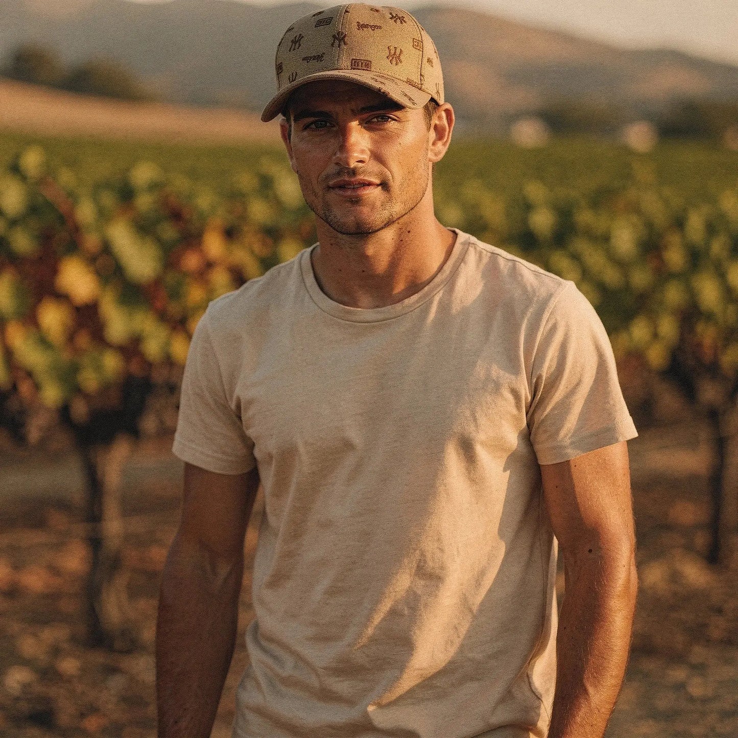 View of a gray slim fit crew neck short sleeve casual tee, showcasing soft cotton fabric and neat stitching