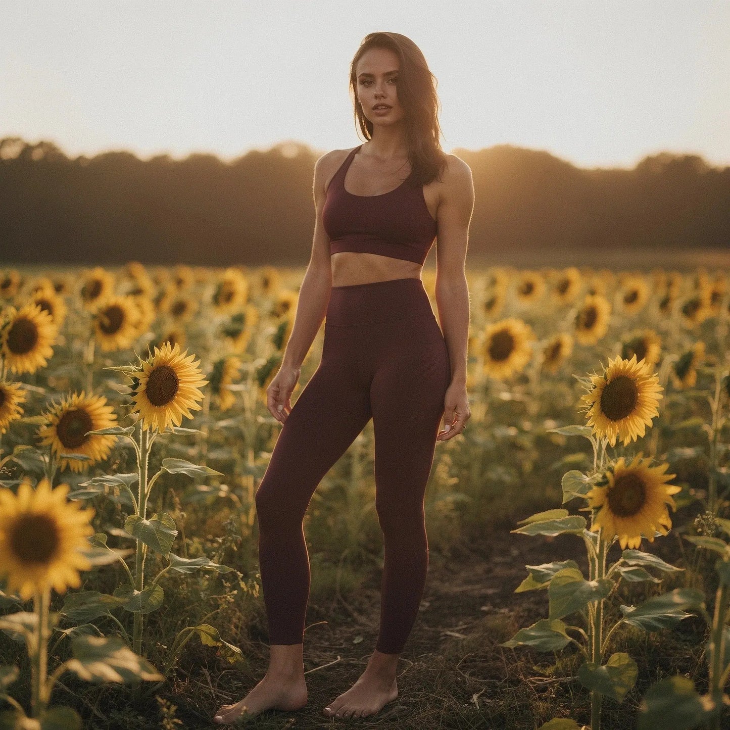 High waisted fitted 78 leggings in black, made of stretchy material, featuring pockets for convenience, view