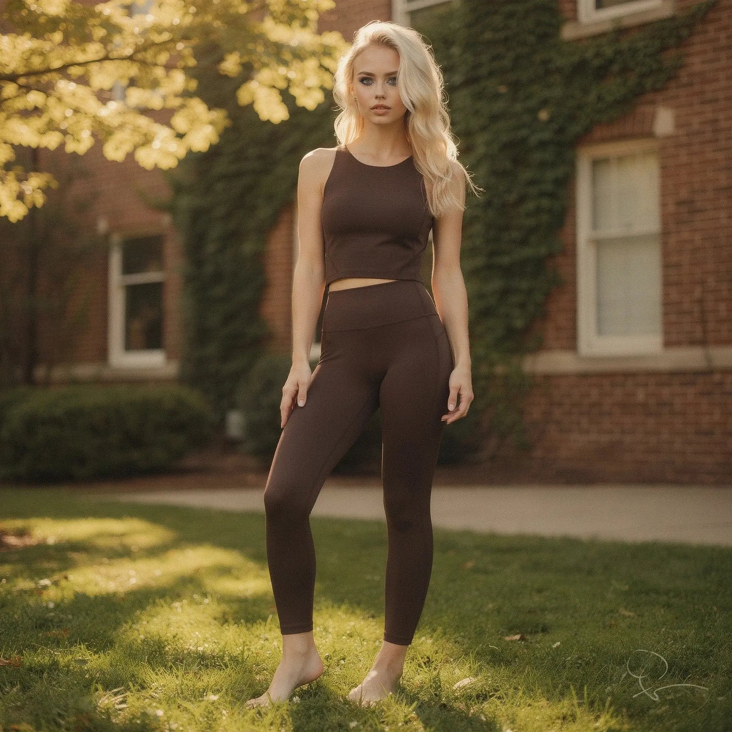 High waisted fitted 78 leggings in black with pockets, showcasing a smooth, stretchy material and a view