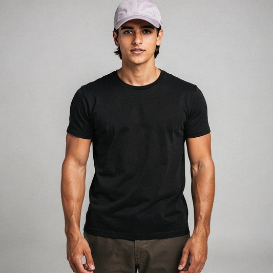 View of a relaxed fit men's hat in light gray, made from quick dry material with sun protection features