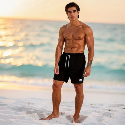 View of relaxed fit drawstring corduroy summer shorts in light beige, showcasing soft texture and adjustable waistband