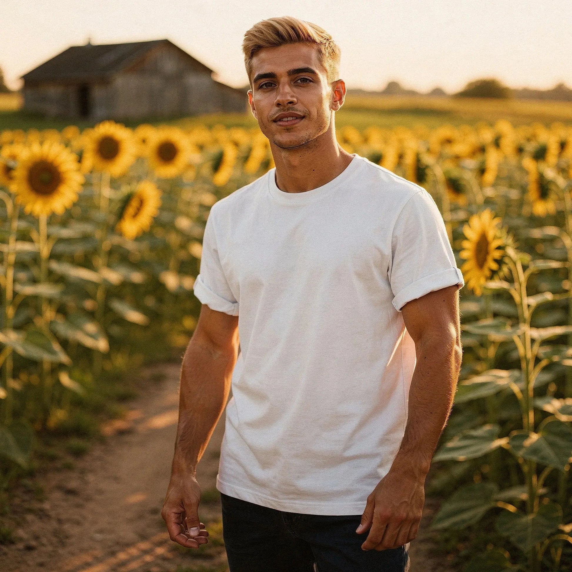 View of a relaxed fit short sleeve casual summer t shirt and shorts set in light gray cotton, showcasing stitching and fabric texture