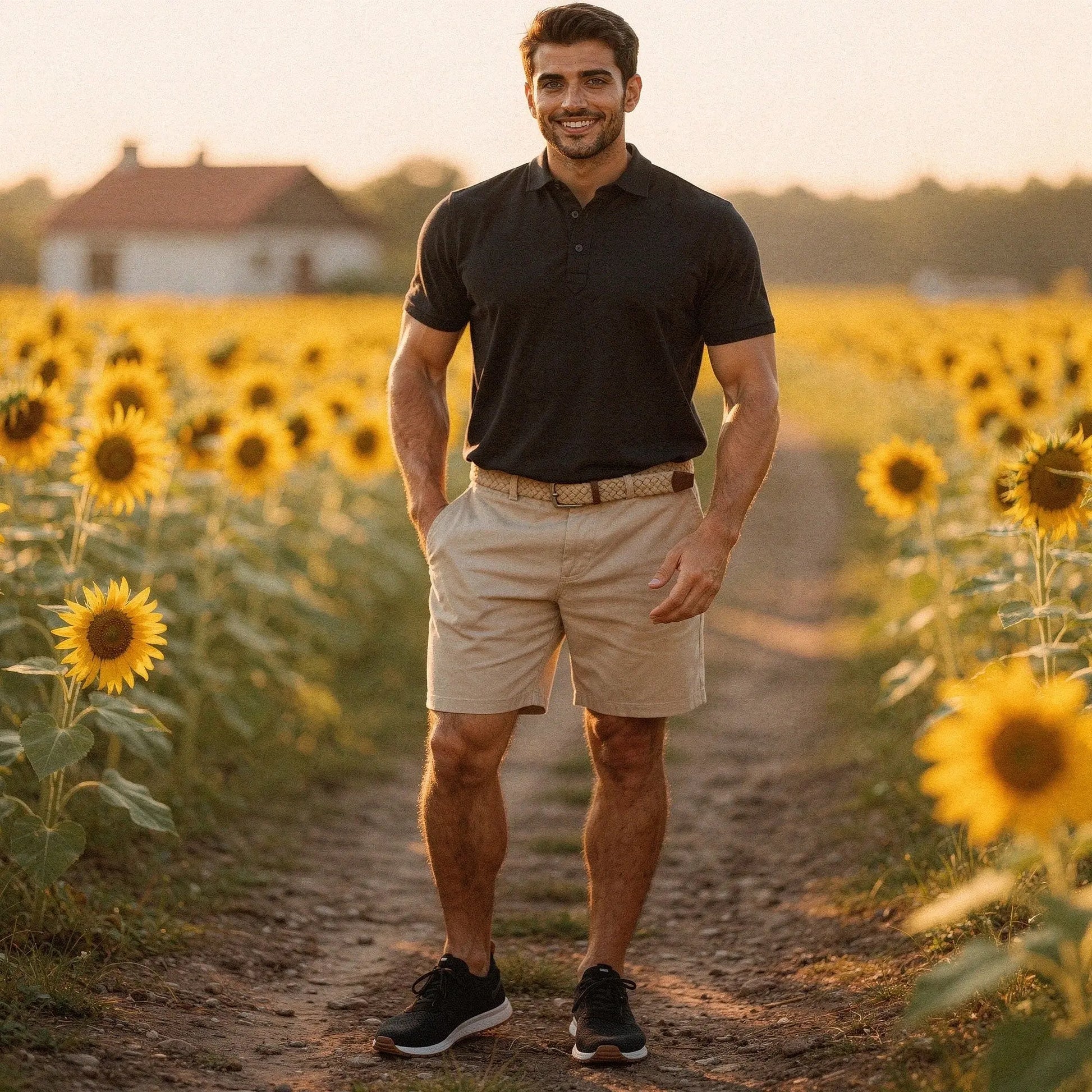 View of a slim fit short sleeve v neck casual polo shirt in light gray, featuring a soft cotton blend material